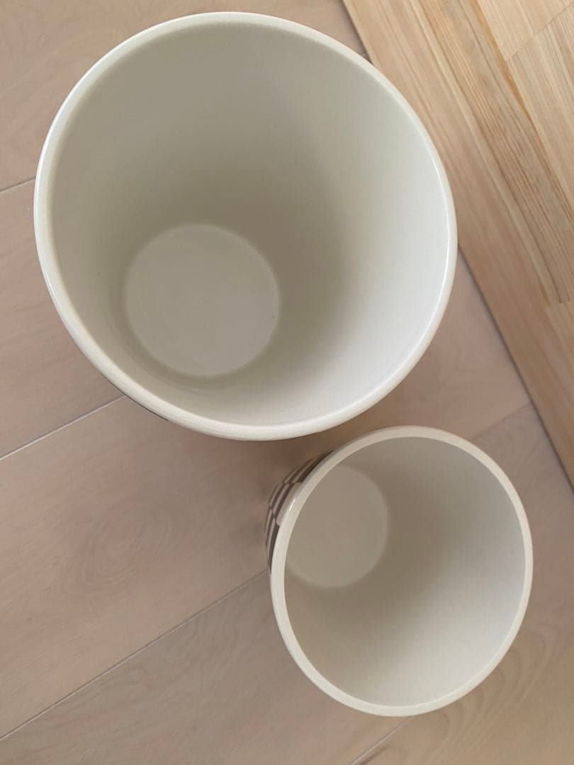 Mackenzie マッケンジーチャイルズ コートリーチェックゴミ箱 鉢入れ2点