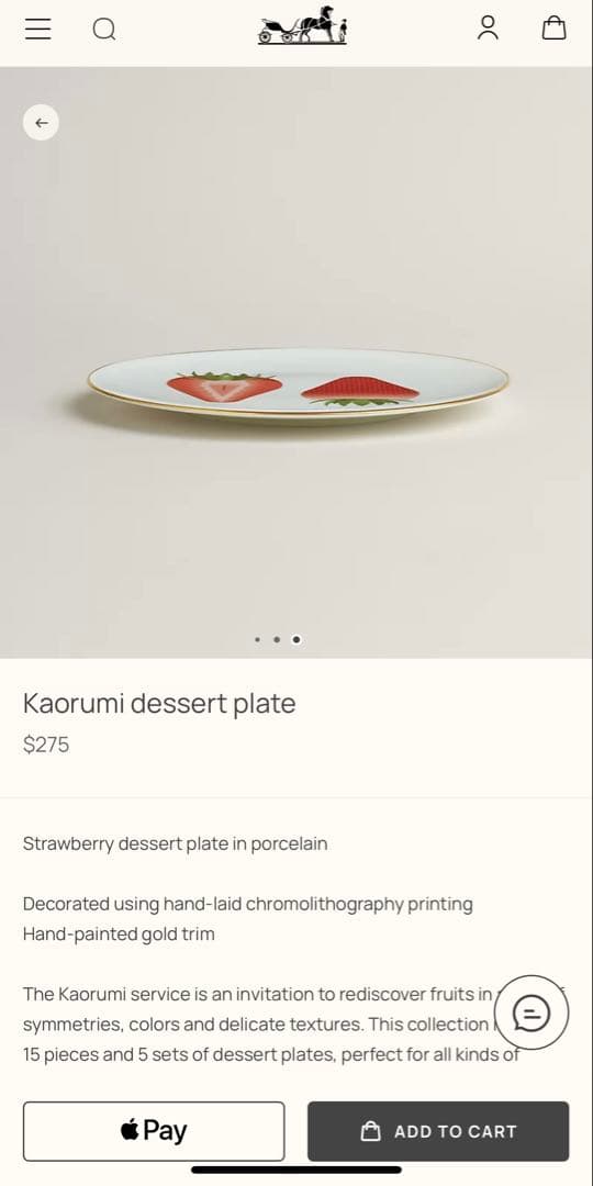 新品 エルメス HERMES カオルミ 苺 デザートプレート kaorumi