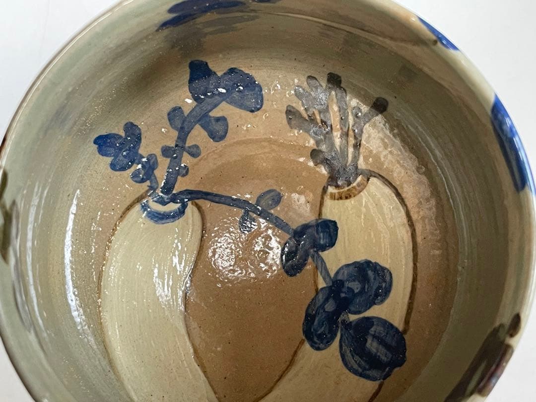 陶芸家　土屋雲善　布志名　大根絵　茶碗　抹茶碗　二重箱