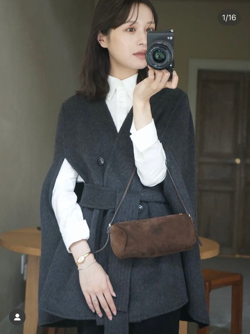 LAUBE BLANC リバーシブルポンチョ♡美品