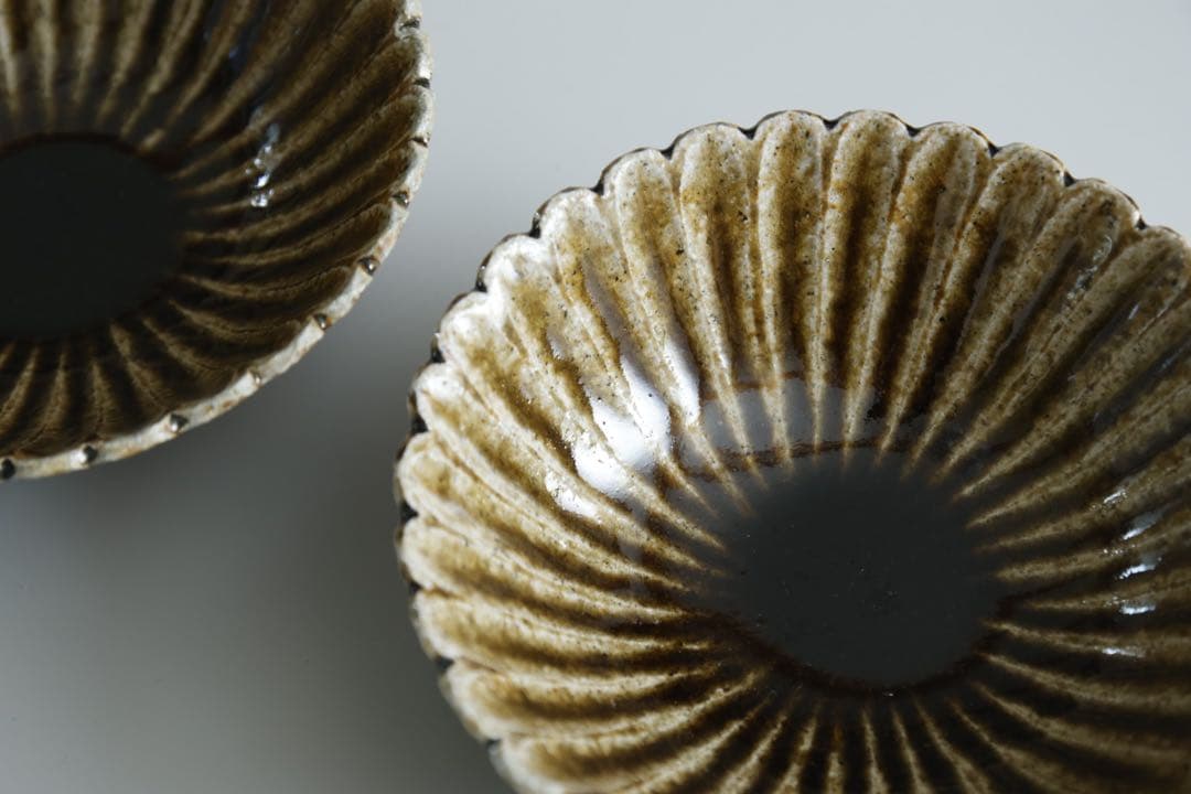 余宮隆　輪花小鉢　2個セット　カケあり