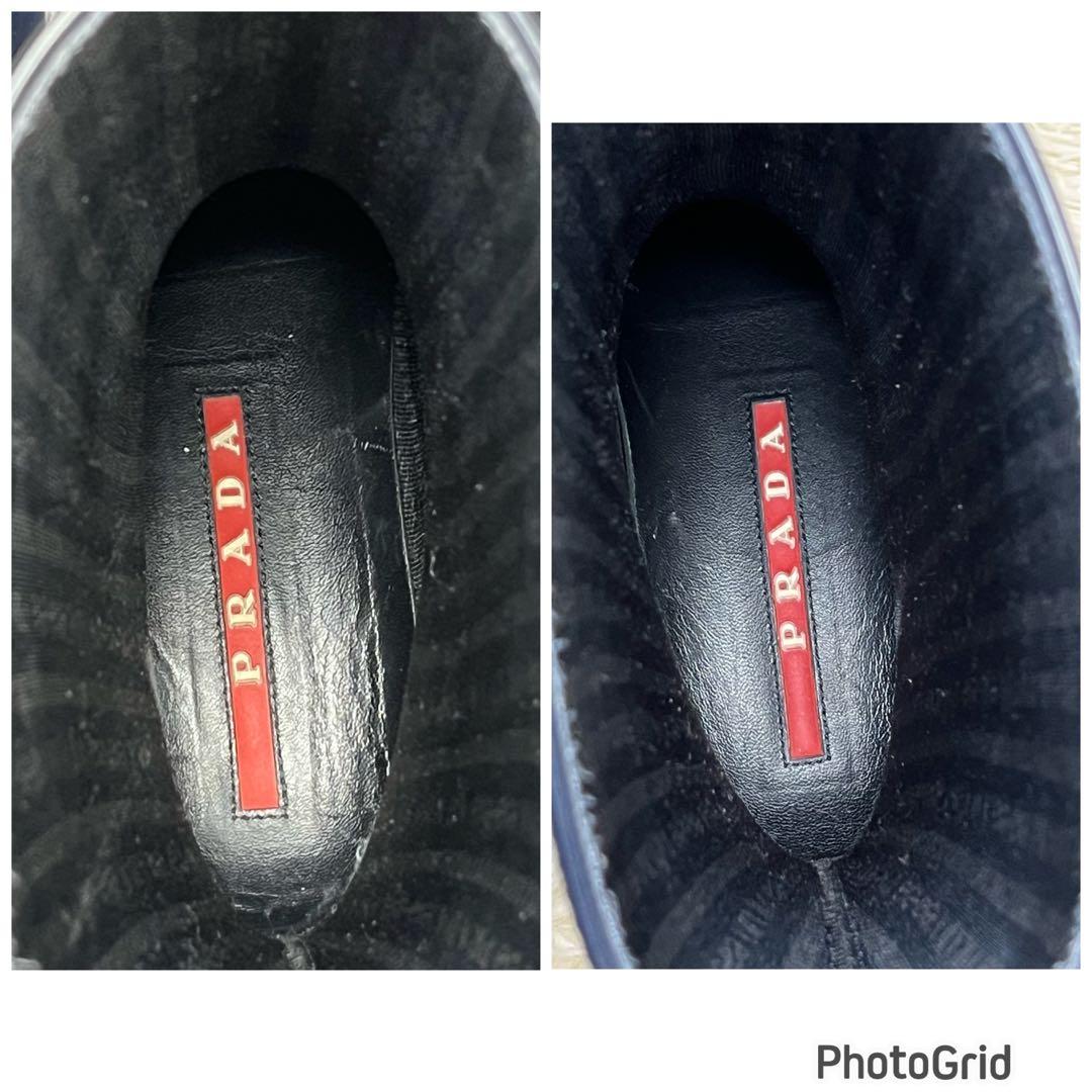 ✨希少✨ PRADA プラダ トライアングルロゴ レインブーツ ネイビー 36