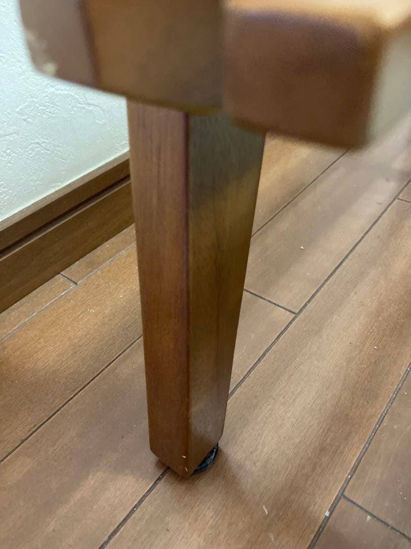 北欧ヴィンテージスタイル 木製ガラストップローテーブル