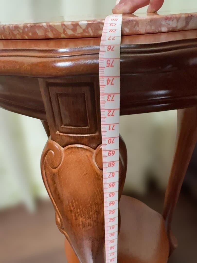 大理石 ヒビあり　サイドテーブル コンソールテーブル 花台 猫足　01b37