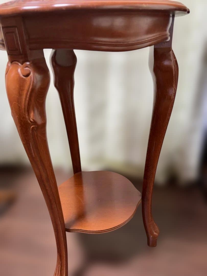 大理石 ヒビあり　サイドテーブル コンソールテーブル 花台 猫足　01b37