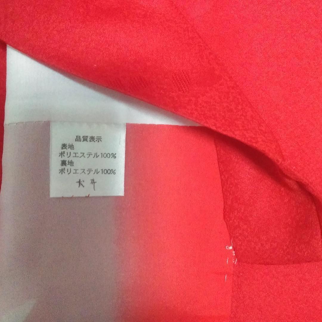 七五三　女の子　7歳　着物　四ッ身　祝い着　七才　赤　桜　蝶　卒園式