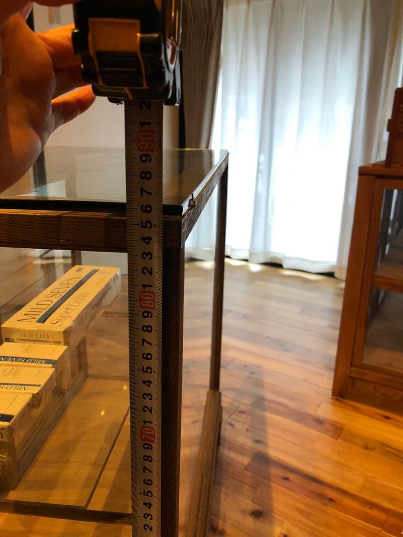 c*s様 ガラスショーケース 中型 木製 ブラウン