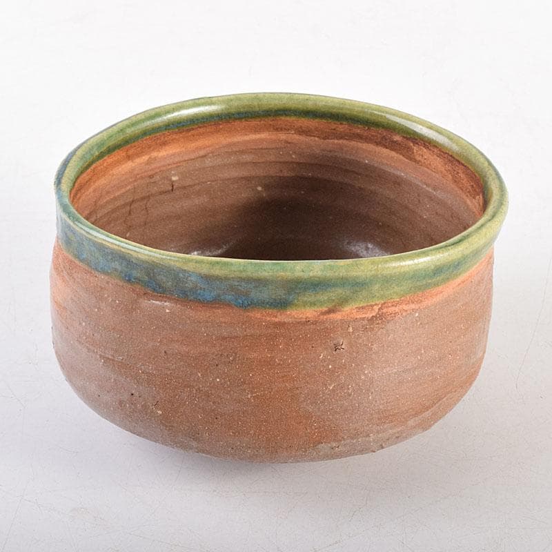 茶道具　徳川中期　織部焼　鳴海織部　沓形茶碗　時代箱　V　R8558