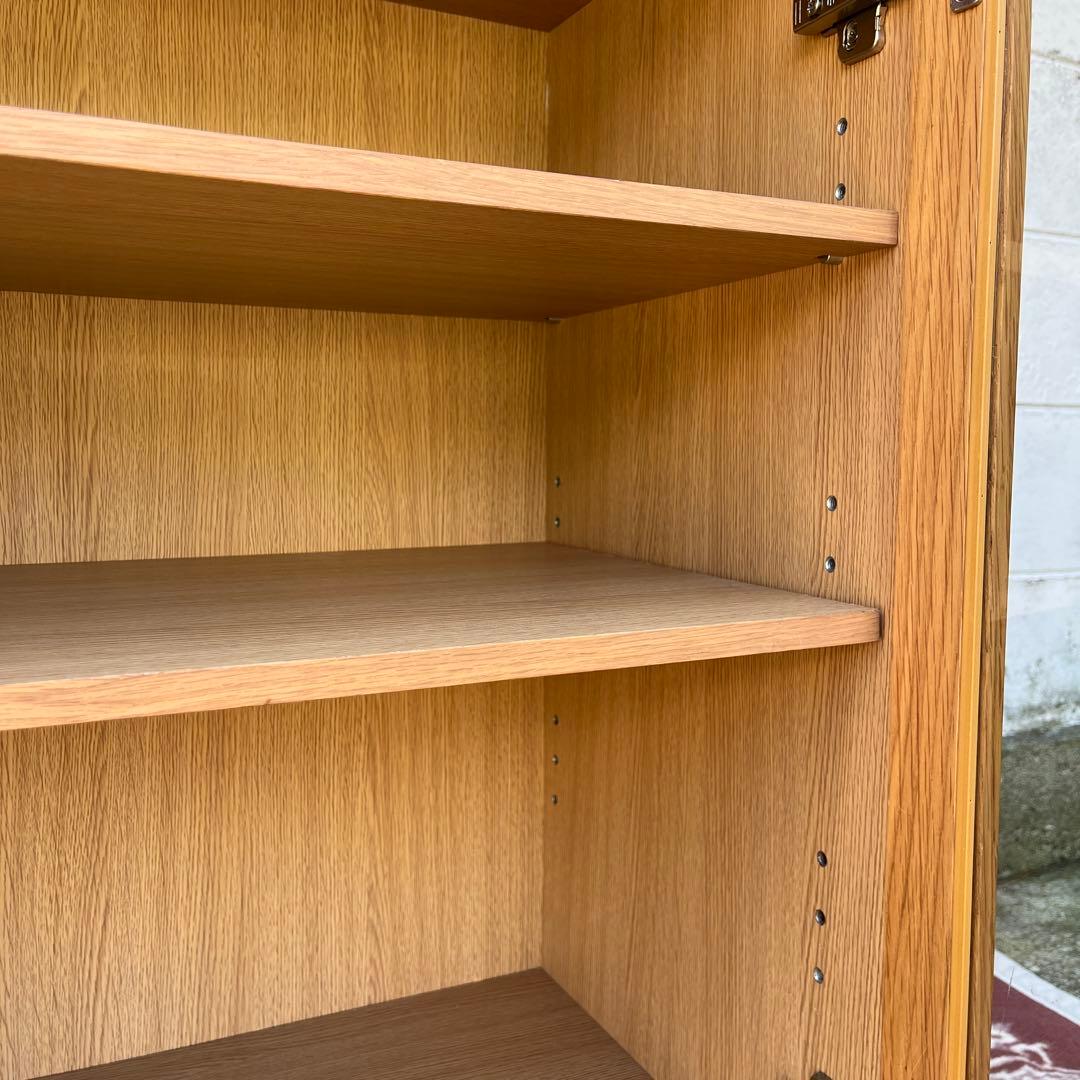 送料無料◾️MUJI 無印良品 木製キャビネット ガラス扉 オーク材突板