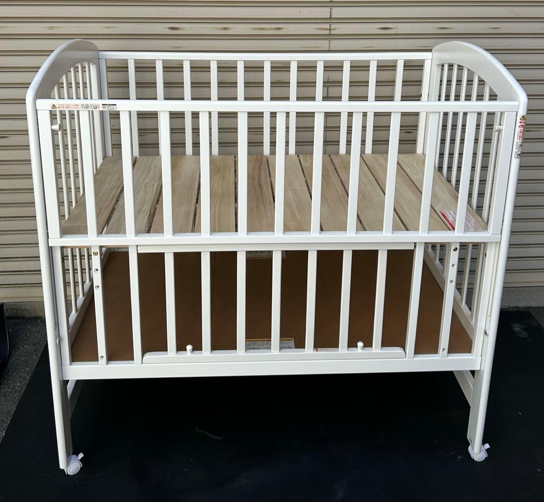 【引取・配達】カトージ　ハイポジションベビーベッド アーチ　白　尼崎・大阪