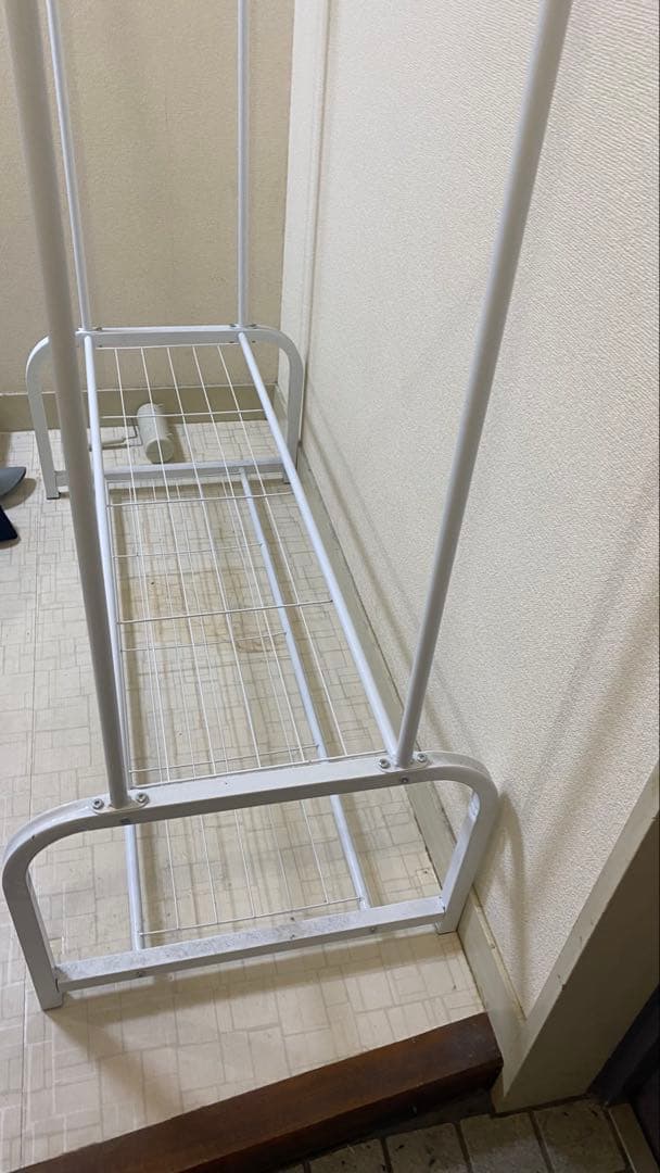 ホワイト スチールラック 2段式 約80cm