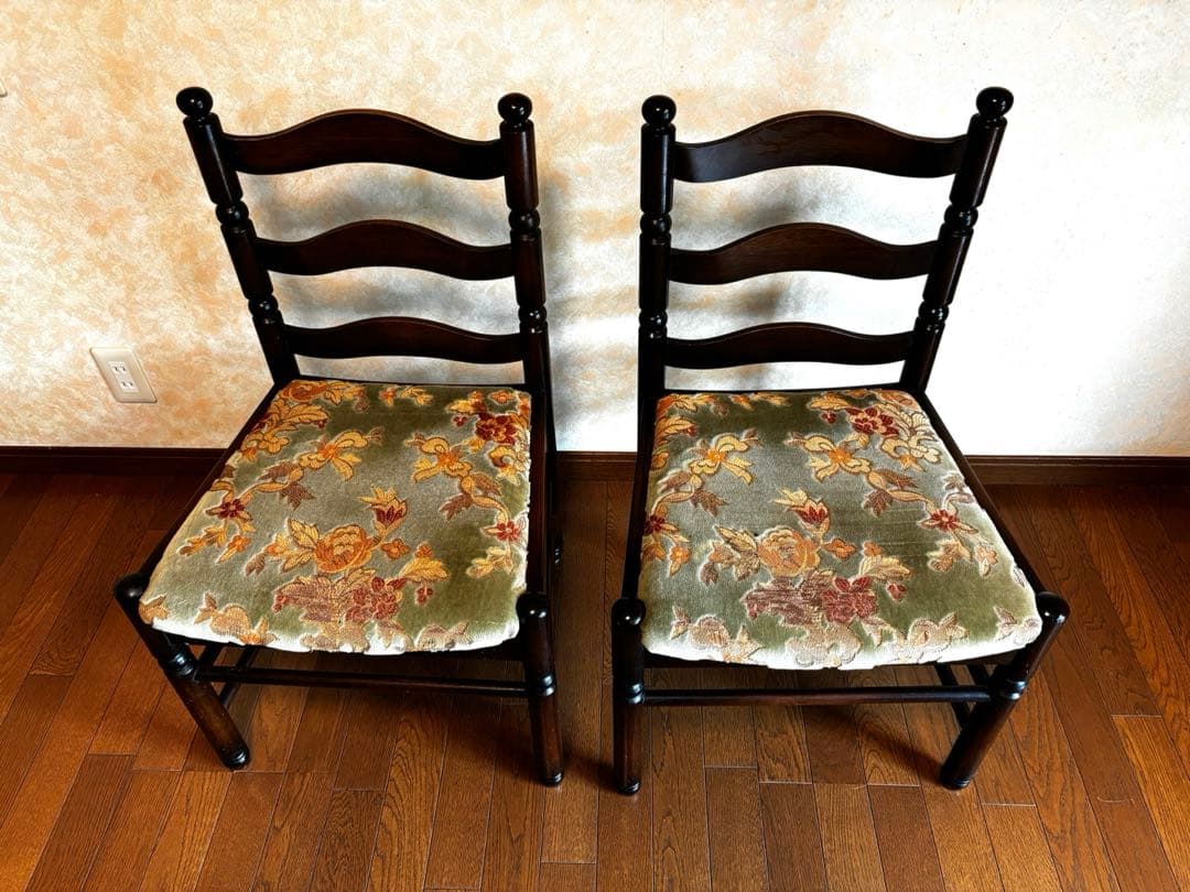 古家具 ナガノインテリア ビンテージチェア 中古品 ２脚セット