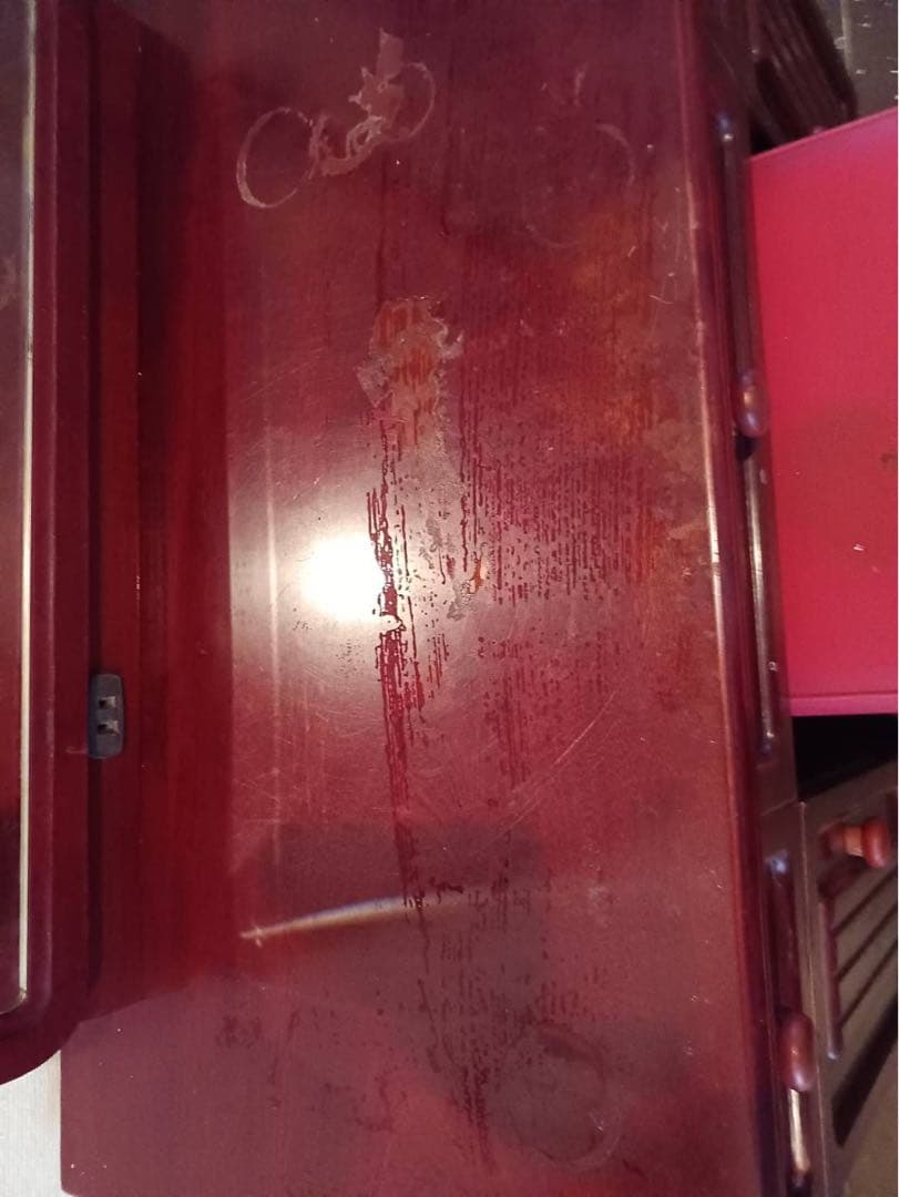 昭和レトロ　赤茶　クラシック　ドレッサー　鏡　鏡台 化粧台　 木製ドレッサー