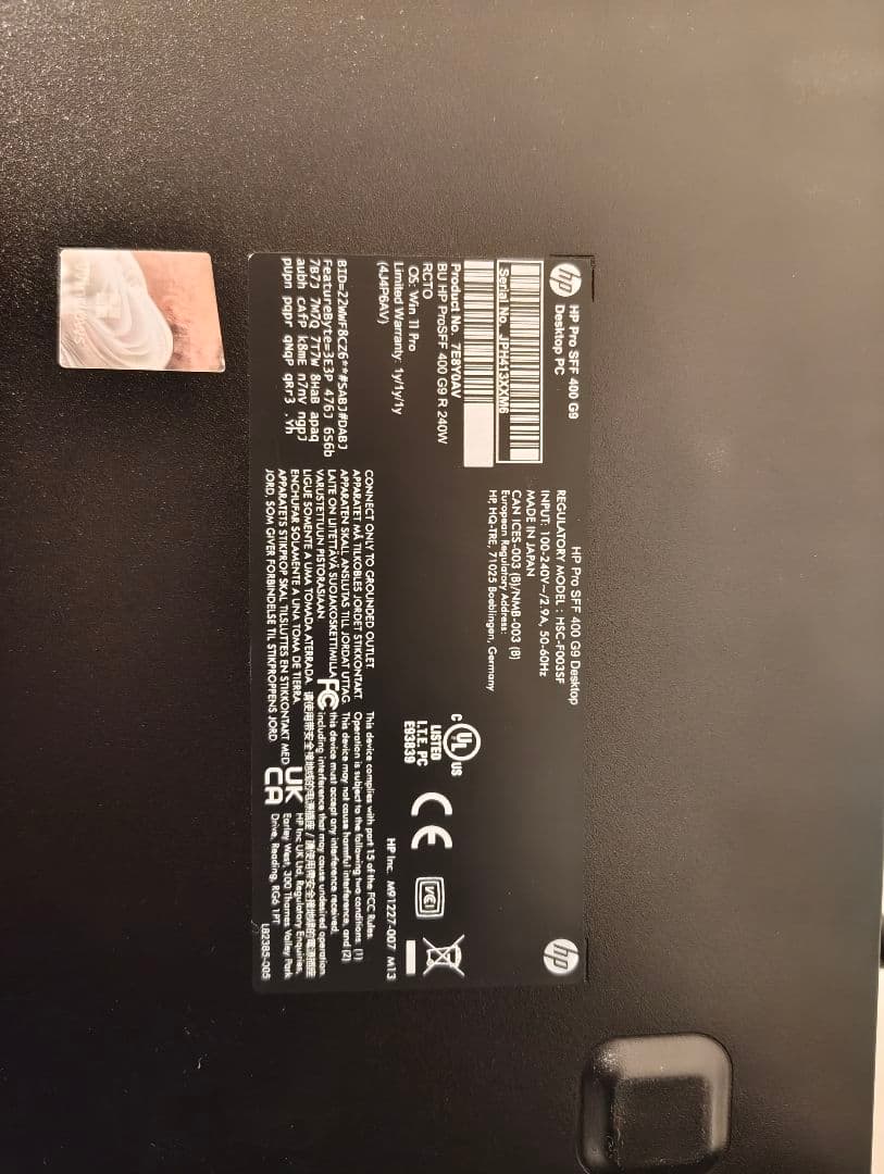 HP Pro SFF 400 G9 デスクトップPC Intel13世代