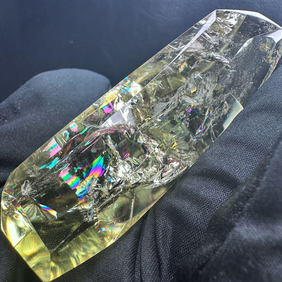絶品❗️虹入り水晶 ✴︎アイリスクォーツ シトリン フリーフォーム 天然石A1080