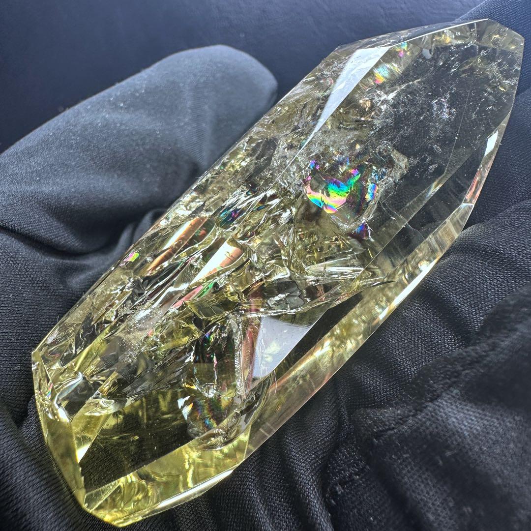 絶品❗️虹入り水晶 ✴︎アイリスクォーツ シトリン フリーフォーム 天然石A1080