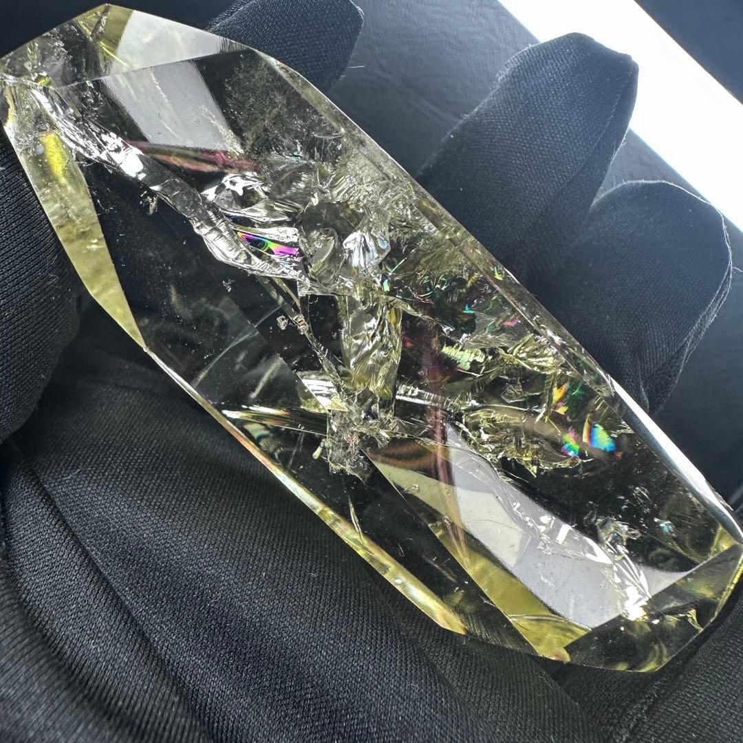 絶品❗️虹入り水晶 ✴︎アイリスクォーツ シトリン フリーフォーム 天然石A1080