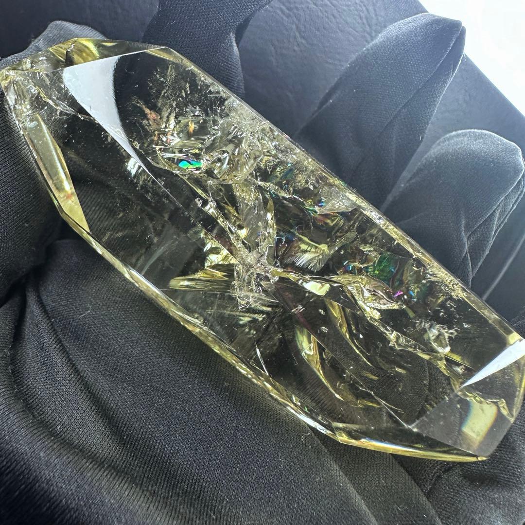 絶品❗️虹入り水晶 ✴︎アイリスクォーツ シトリン フリーフォーム 天然石A1080