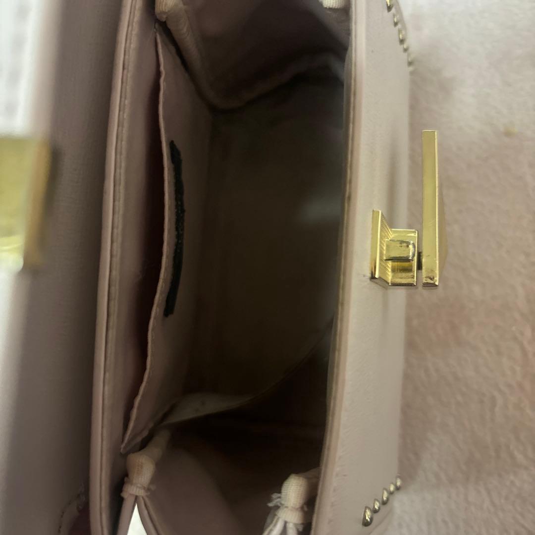 セルフォード ピンク スタッズ付き ショルダーバッグ