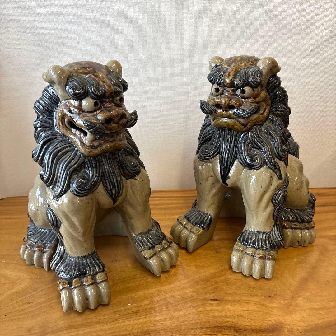 魔除け　狛犬　シーサー　守り神　縁起物　高さ約31cm