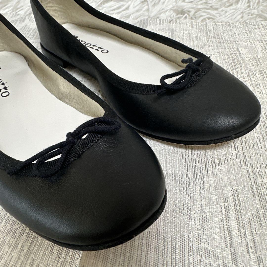 うーやん 【美品】Repetto ブラック バレエシューズ　36 23cm