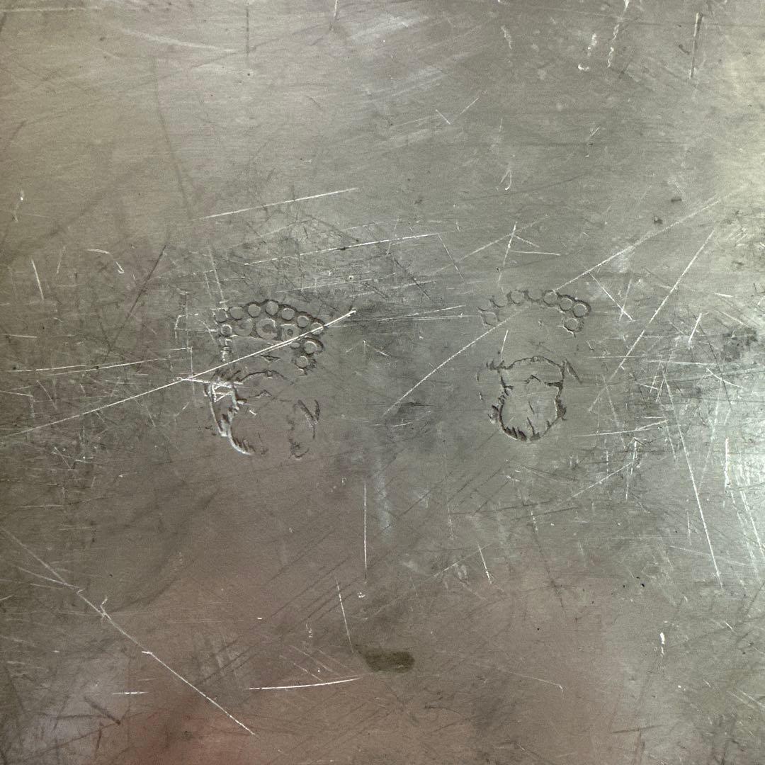 フランスアンティーク 花リム ピューター皿 オーバル