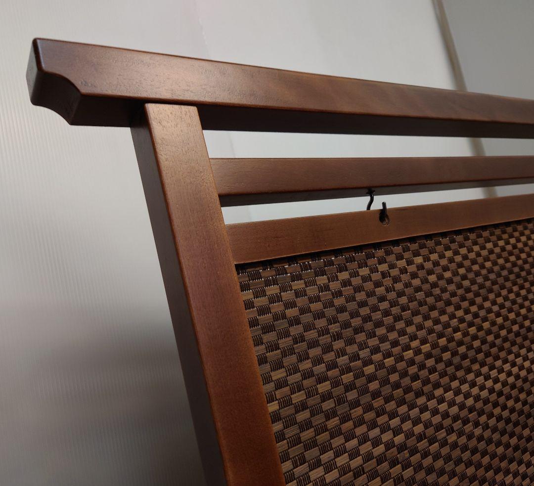 衝立　間仕切り　 木製 　竹簾パーテーション衝立　枯茶色仕上げフレーム　茶竹①