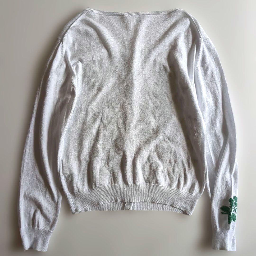 ケイタマルヤマ 緑花と鳥刺繍 アンサンブル カーディガン 半袖カットソー M