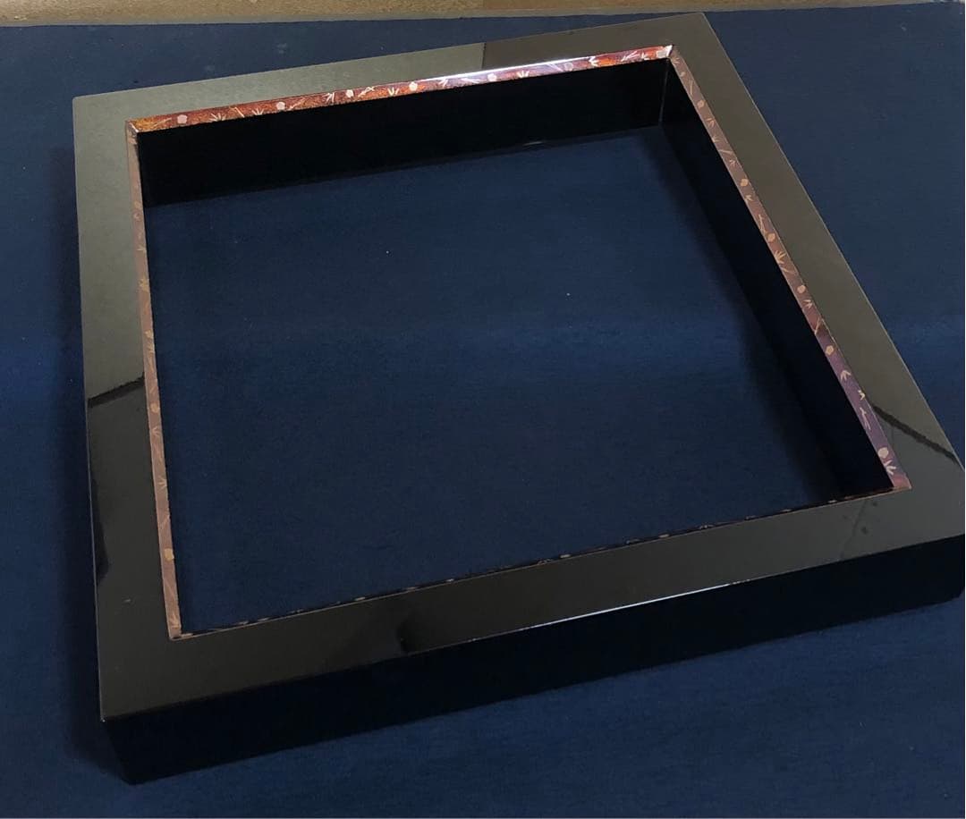 《R》茶道具 黒真塗 梨地 松竹梅 炉縁 木箱　260205く5