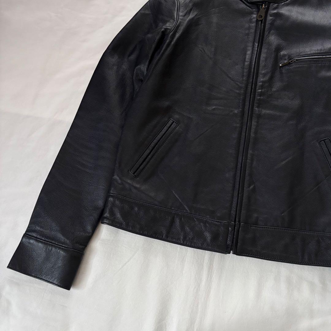 大人気！MOUSSY 牛革 シングル ライダース レザー ジャケット