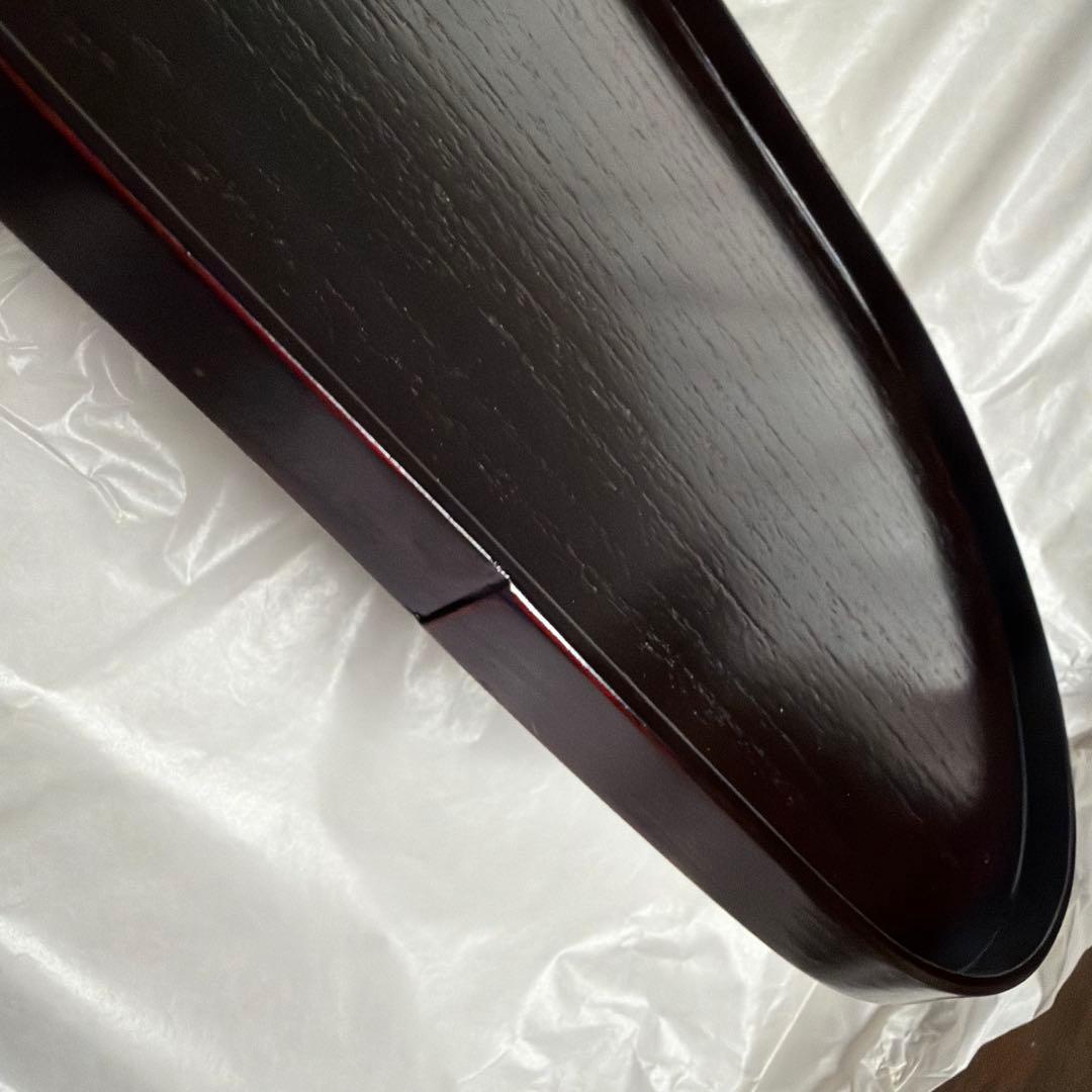 （まとめ買い希望）漆塗りダークブラウン楕円形盆