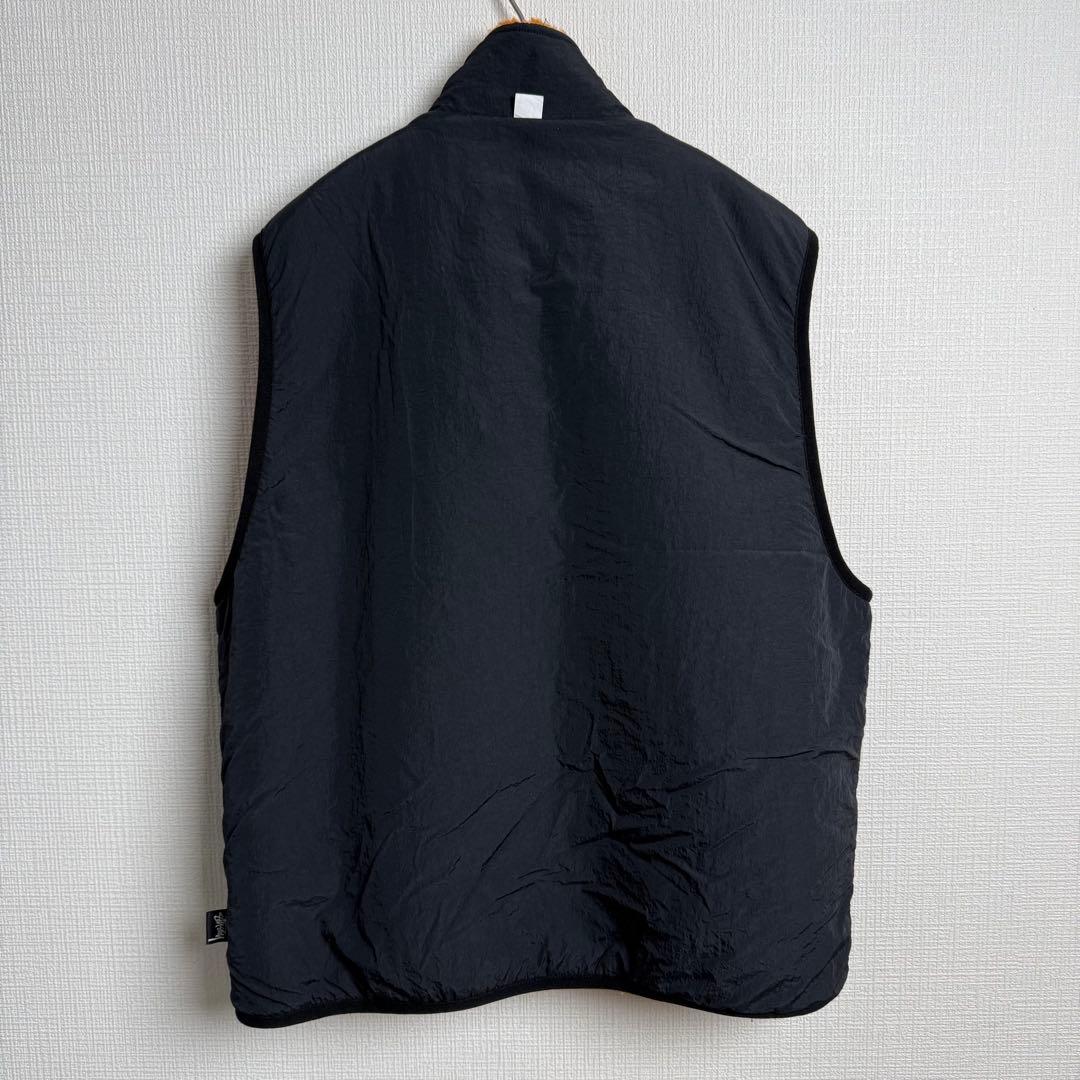 522 STUSSY リバーシブルボアベスト 橙×黒 フリース ストリート 映え