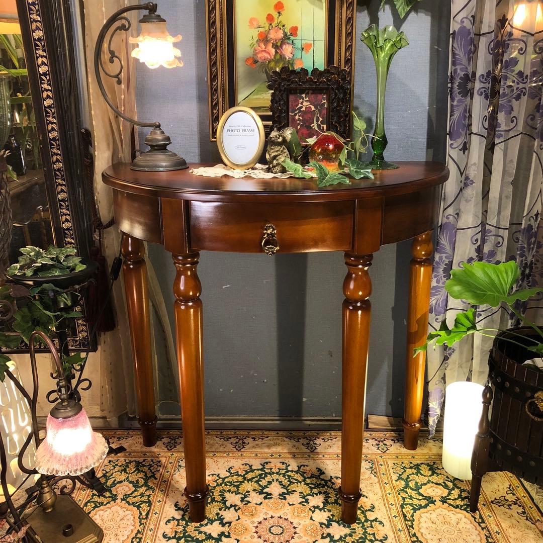 MMsale ヴィンテージ ハーフラウンドアクセントコンソールキャビネット