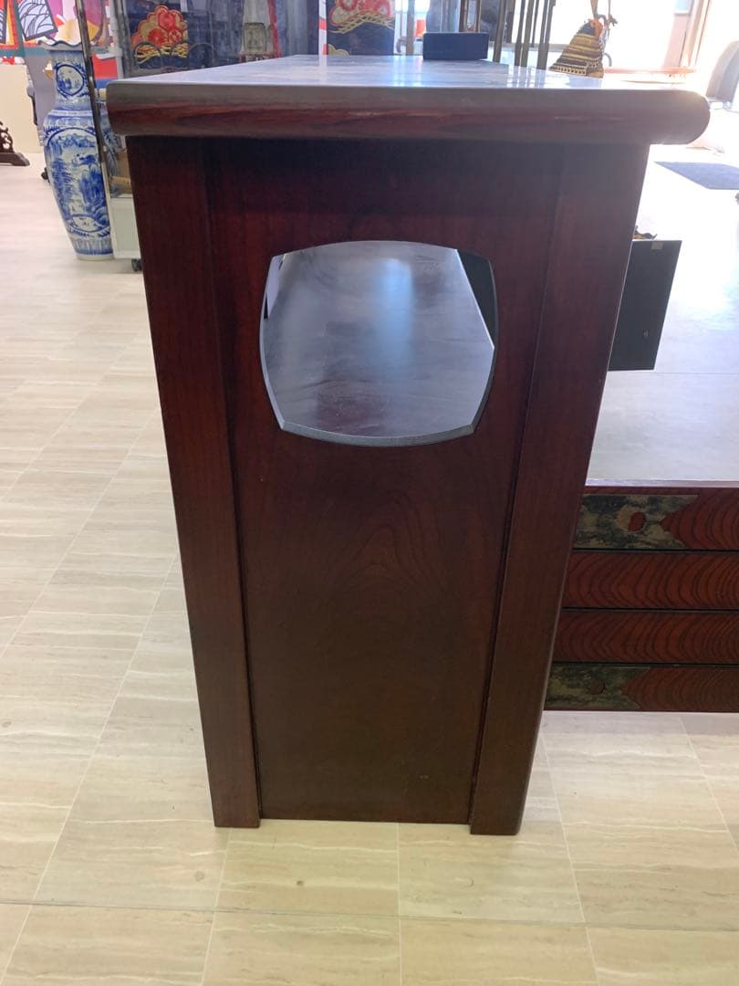 木製伝統的日本棚、3引き出し付き