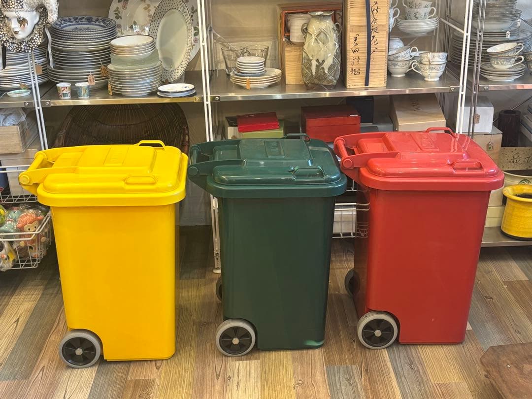 ダルトン　PLASTIC TRASH CAN 45L 3点まとめて　赤　黄色　緑