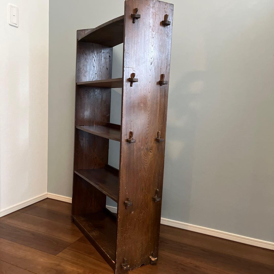 昭和レトロ　本棚　飾り棚　木製オープンシェルフ 4段 ブラウン