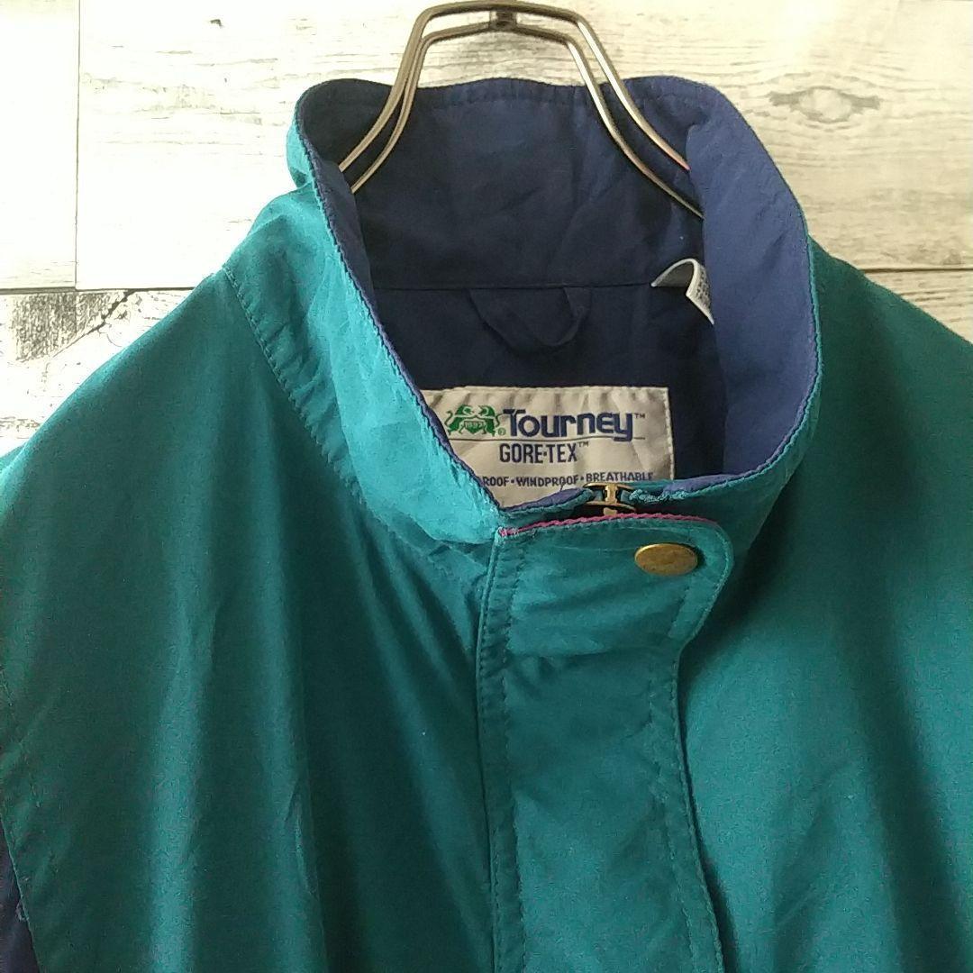 好配色☆ワンポイント刺繍 アーガイル柄 バイカラー ゴアテックス ジャケット