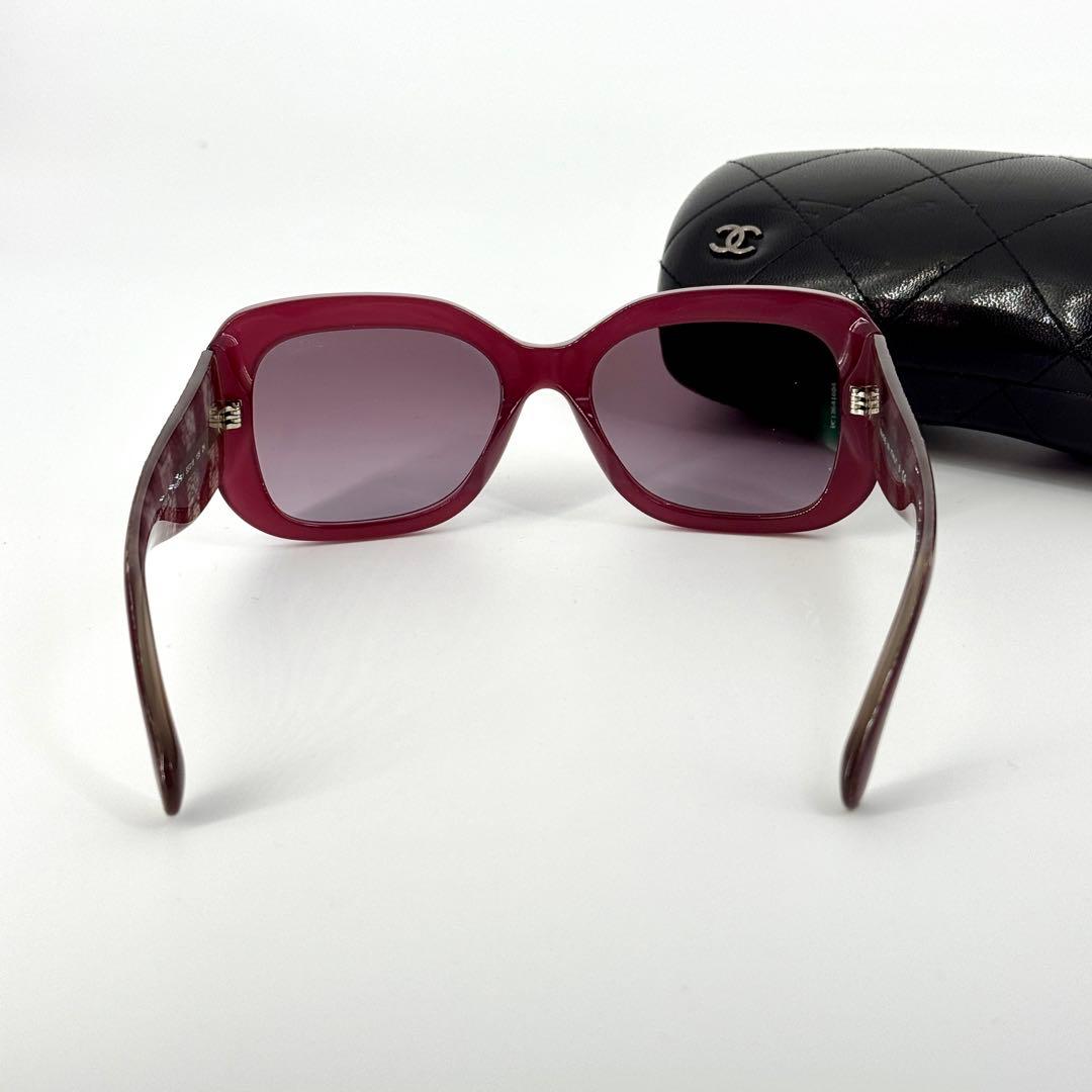 CHANEL サングラス 5295-A レッド レース ストライプ ココマーク