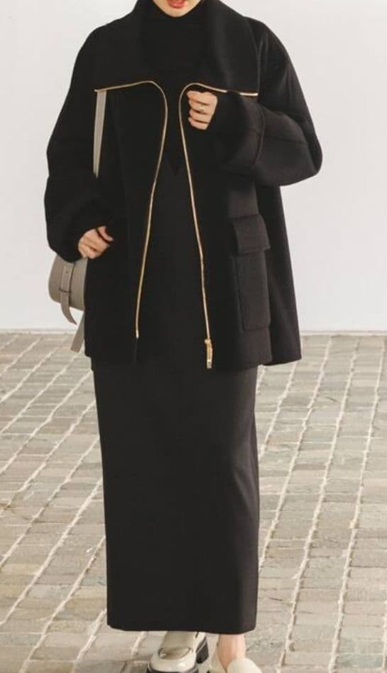 Noble キャメルミックスリバージップコート BLACK 36