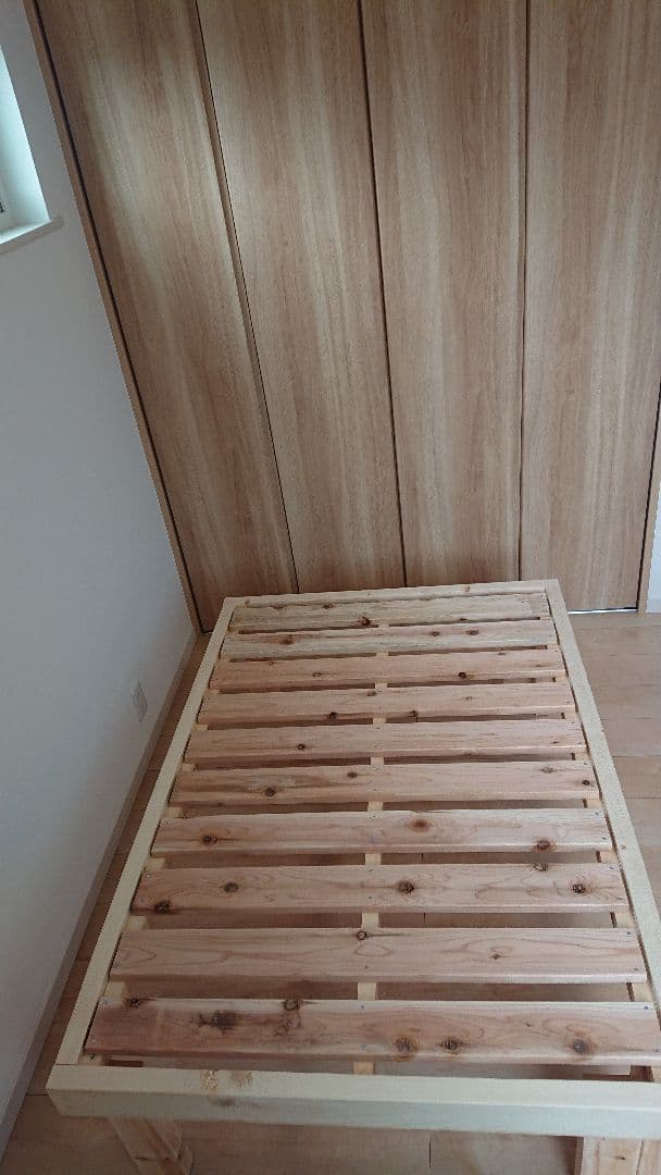 天然無垢材２分割ダブルベッドフレーム