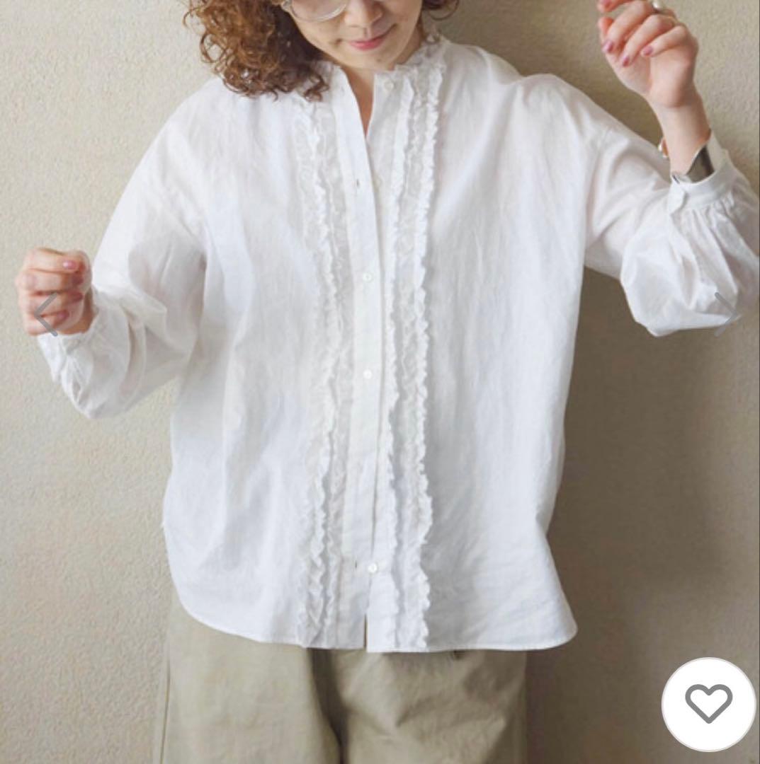 ワッシャーフリルブラウス　白　即完売　予約購入　ジャーナルスタンダードラックス