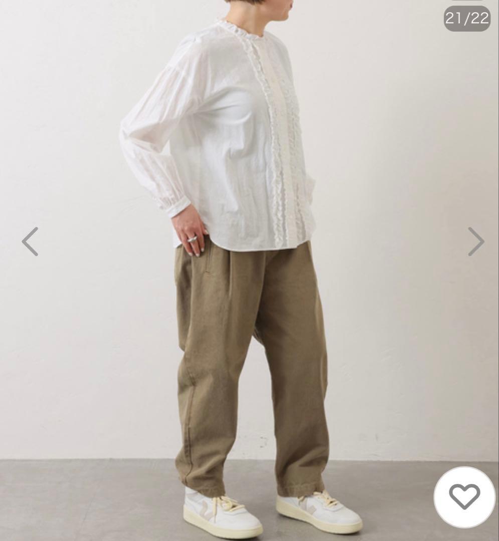 ワッシャーフリルブラウス　白　即完売　予約購入　ジャーナルスタンダードラックス