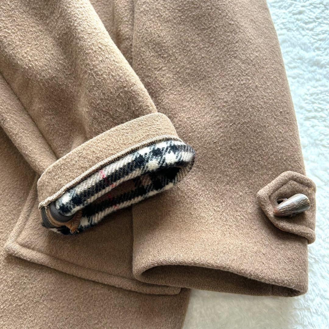 【美品】バーバリー ノバチェック ダッフルコート ロング 英国製 キャメル