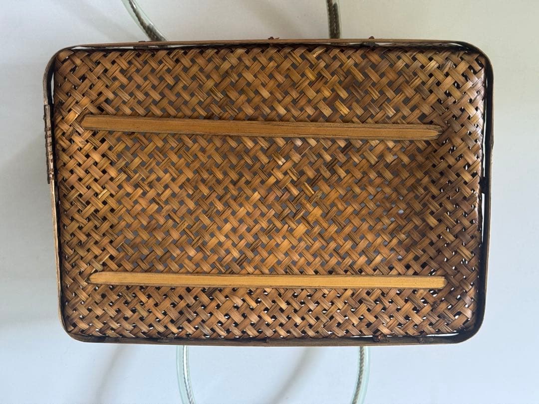 ヴィンテージ 民藝 竹細工 竹籠 バスケット 籠 行商 ハンドル 工芸品