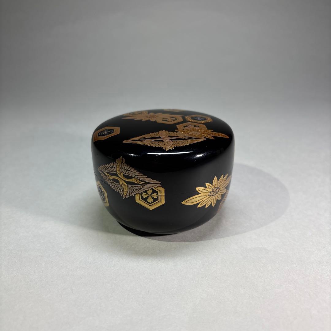 大下宗香　吉祥紋蒔絵　平棗 内平目銀地(桐箱入)