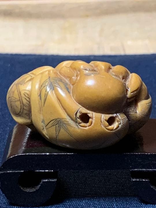 根付　骨董   置物 古美術 布袋骨董品 茶道具　縁起物  レトロ アンティーク