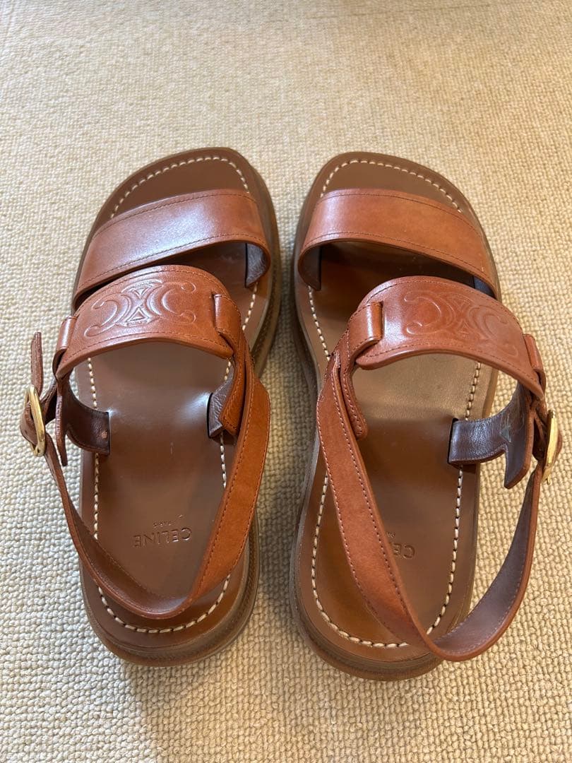 totomini  CELINE ブラウンレザーサンダル