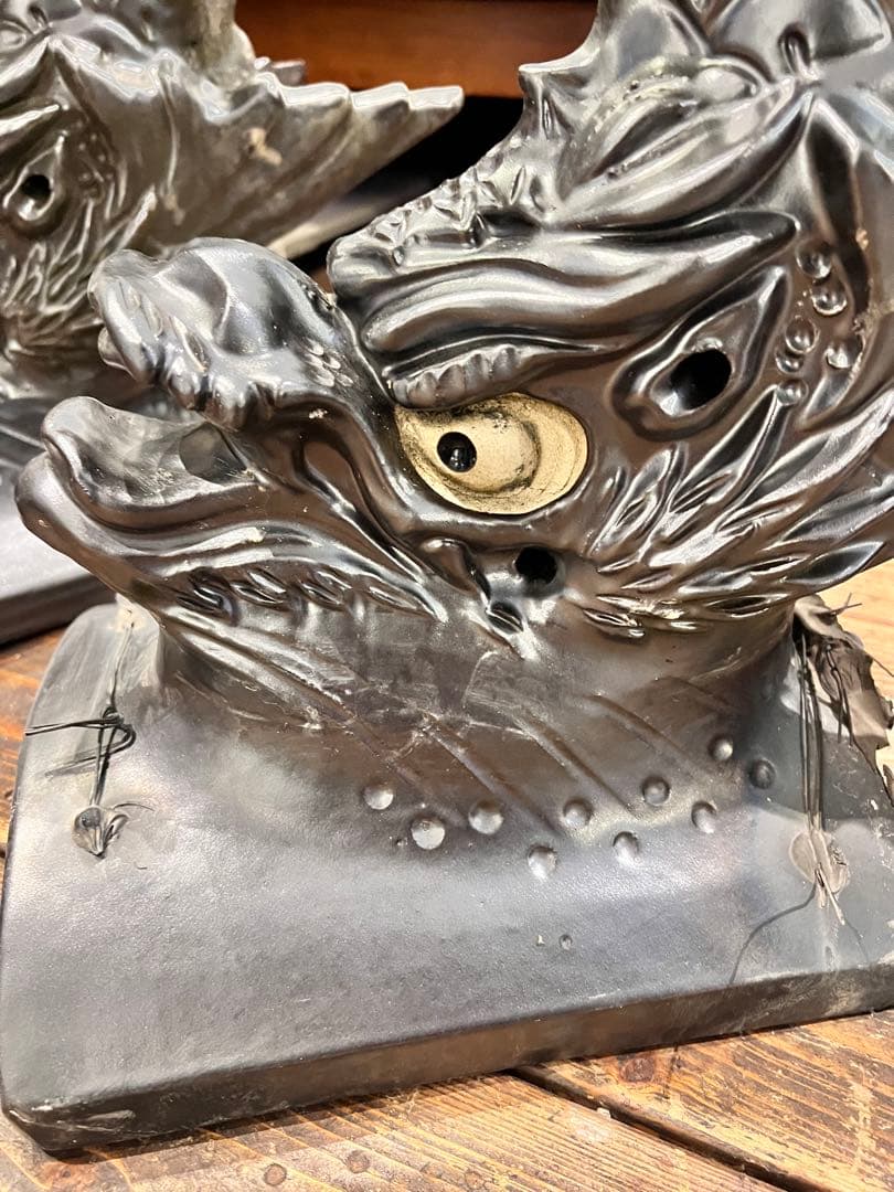 しゃちほこ瓦 焼き物 飾鯱置物オブジェインテリアシャチホコ 高さ約50㎝置物