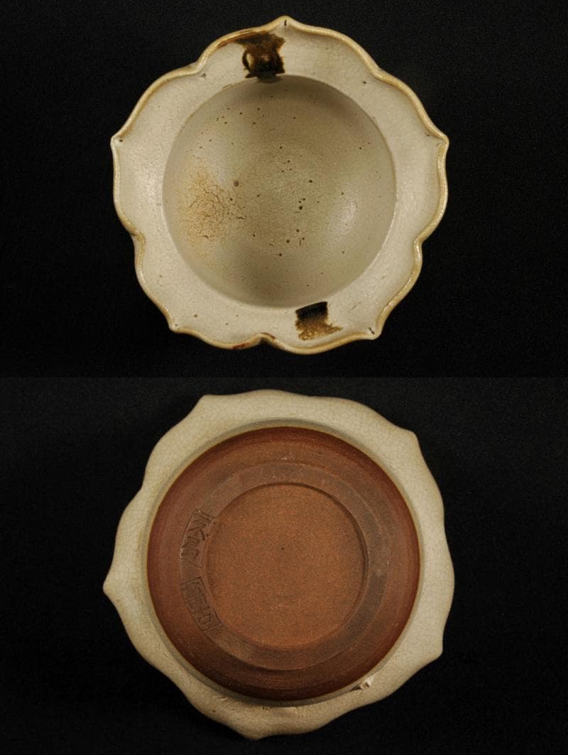 萬古焼 輪花形 向付 五 懐石道具 創始 沼波弄山 萬古不易 古萬古 万古焼