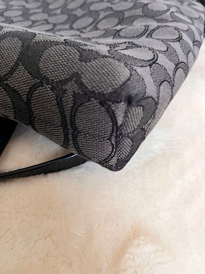 美品 コーチ シグネチャーショルダーバッグ キャンバス×レザー